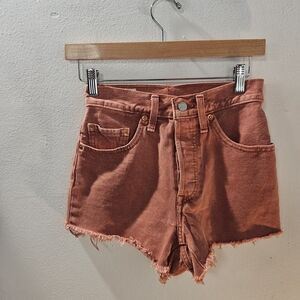 Levi's 501 High Rise Cutoff Terracotta Shorts